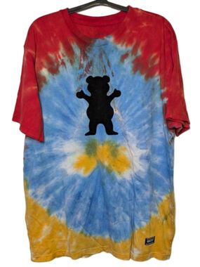 Grizzly Griptape Tie Dye Dancing Bear T Shirt Mens XL Skateboarding Grateful Dea